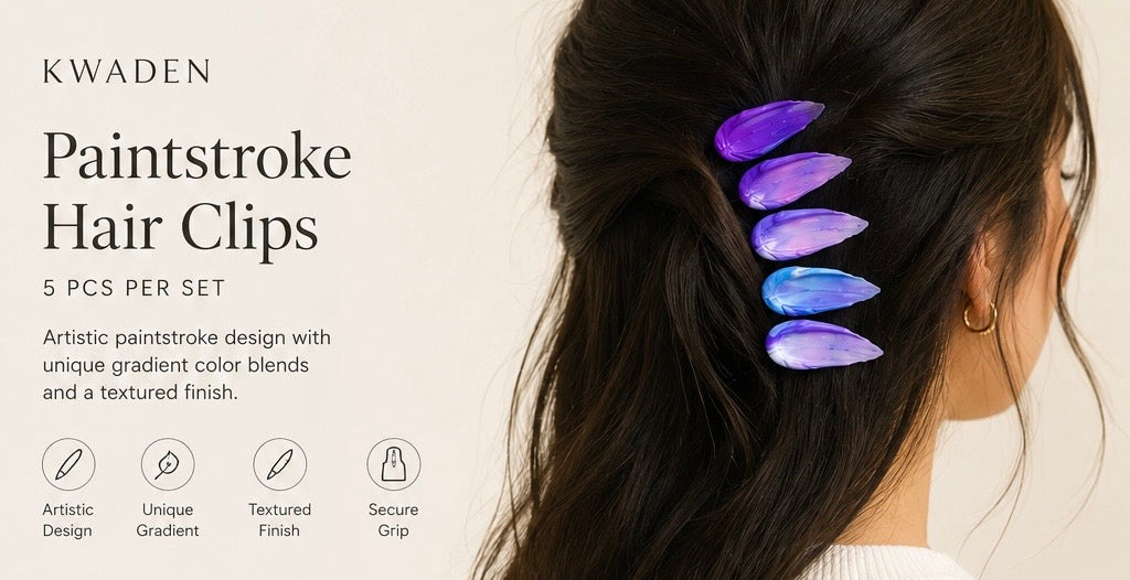 KWADEN Paintstroke Hair Clips – 5-Piece Set